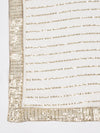 Ivory Chinon Dupatta with Gold Stripe Sequin Work & Gota Border (Size: 2.5x1 m Approx)