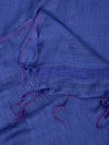Royal Blue Solid Cotton Dupatta with Subtle Texture & Tassel Ends (Size: 2.5x1 m Approx)