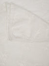 Soft White Dupatta with Cotton Thread Floral Embroidery & Lace Border (Size: 2.5x1 m Approx)