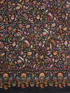 Printed Bamboo Silk Mens Shawl – Black Floral Classic Wrap (80 x 40 Inches)
