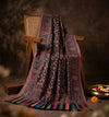Mir-e-Khas Traditional Kashmiri Kani Weave Black Shawl for Men – Wool Blend