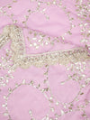 Pink Georgette Dupatta with Hand Gota Patti Work (Size: 2.5x1 m Approx)