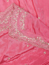 Pink Chinon Dupatta with Scalloped Embroidered Border & Sequin Motifs (Size: 2.5x1 m Approx)