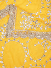 Yellow Georgette Dupatta with Hand Gota Patti Work (Size: 2.5x1 m Approx)