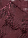 Maroon Cotton Woven Check Dupatta with Tassel Detailing (Size: 2.5x1 m Approx)