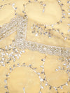 Cream Georgette Dupatta with Hand Gota Patti Work (Size: 2.5x1 m Approx)