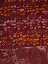Bandhani Banarasi Gharchola Silk Dupatta with Zari Border (Size: 2.5x1 m Approx)