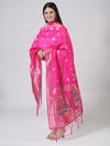 Rani Paithani Silk Dupatta with Traditional Peacock Motifs (Size: 2.5x1 m Approx)