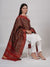 Royal Red Paithani Silk Dupatta with Geometric Motifs & Contrast Zari Border (Size: 2.5x1 m Approx)