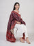 Royal Orange Paithani Silk Dupatta with Geometric Motifs & Contrast Zari Border (Size: 2.5x1 m Approx)
