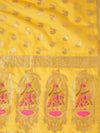 Yellow Paithani Silk Dupatta with Traditional Peacock Motifs (Size: 2.5x1 m Approx) Dupatta Shivmani Creations 