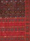 Royal Red Paithani Silk Dupatta with Geometric Motifs & Contrast Zari Border (Size: 2.5x1 m Approx)