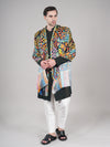 Bamboo Silk Heritage Printed Mens Stole | Refined Traditional Statement Wrap (80 × 28 Inches)