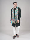 Bamboo Silk Heritage Printed Mens Stole | Refined Traditional Statement Wrap (80 × 28 Inches)