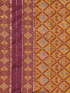 Royal Mustard Paithani Silk Dupatta with Geometric Motifs & Contrast Zari Border (Size: 2.5x1 m Approx)