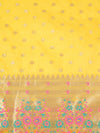 Yellow Paithani Silk Dupatta with Gold Zari Butti & Traditional Border (Size: 2.5x1 m Approx)