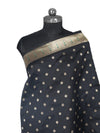 Black Paithani Silk Dupatta with Gold Zari Butti & Traditional Border (Size: 2.5x1 m Approx)