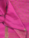Rani Banarasi Silk Dupatta with Gold Zari Buti & Ornate Border (Size: 2.5x1 m Approx)