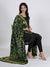 Bottle Green Bandhani Banarasi Gharchola Silk Dupatta with Zari Border (Size: 2.5x1 m Approx)