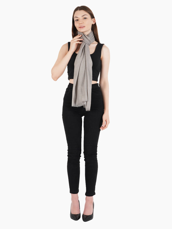 Micro Wool Solid Women Stole | Lightweight Essential (80 × 28 Inches)