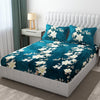 Premium Winter Flannel Bedsheet | 300 GSM | Teal Floral Design | 90×100 inches Bedsheet My Store 